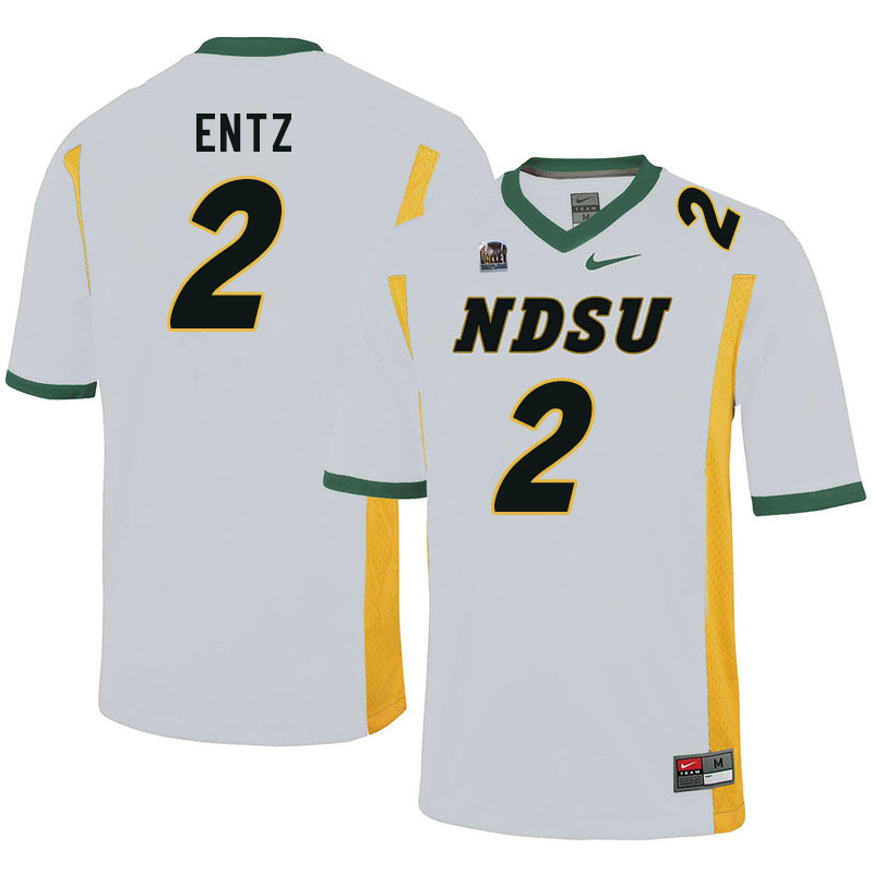 Men #2 Kellen Entz North Dakota State Bison College Football Jerseys Sale-White